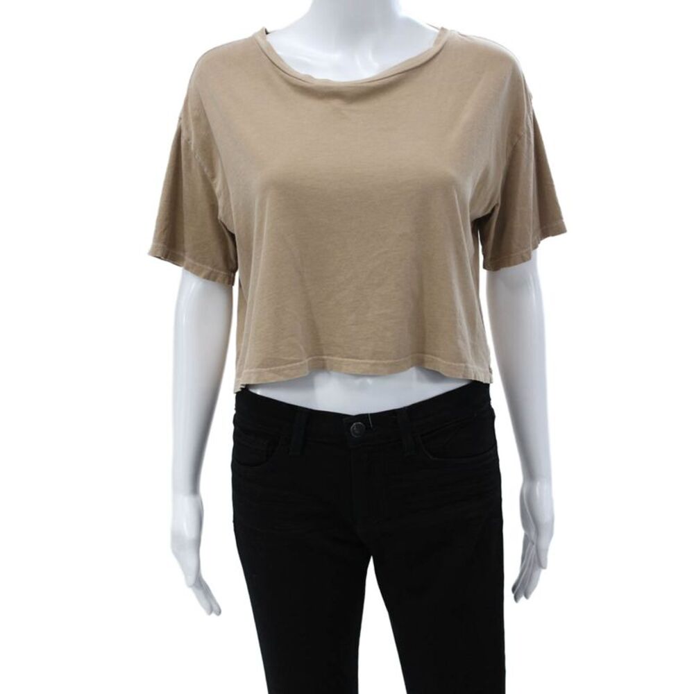 Tularosa Womens Basic Tee Beige Organic Cotton Short Sleeve Size S